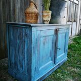 Buffet campagne patiné bleu