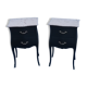 Pair of black L XV style bedside tables