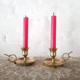2 candlesticks taper brass