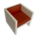Tan Leather Cube Chair inspired by Lella & Massimo Vignelli