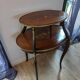 Table à thé marquetée style Louis XV 19ème
