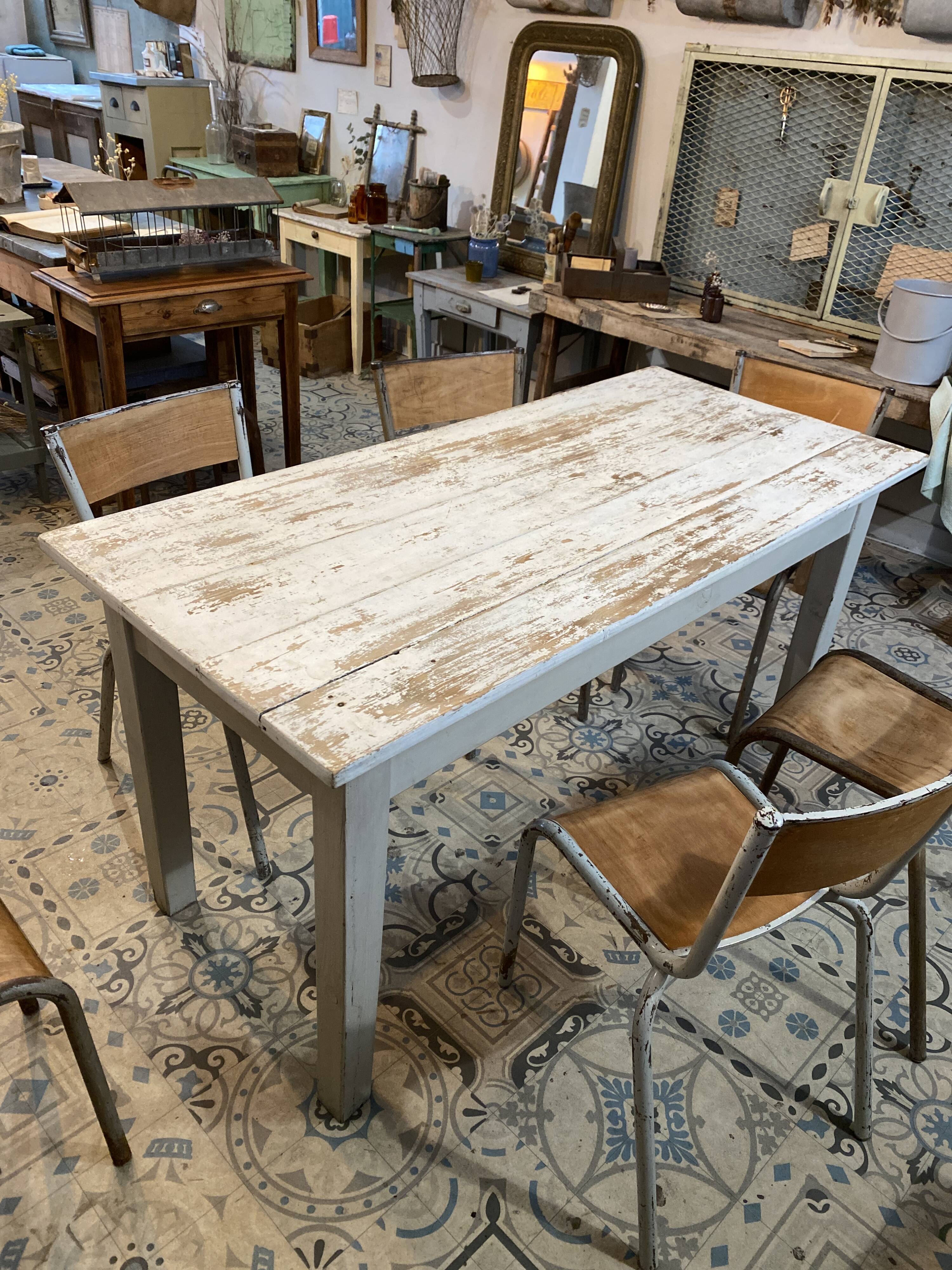 White patinated table