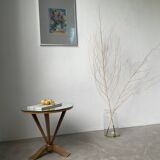 Art deco mirror pedestal table in walnut 1930