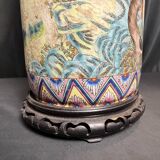 China, Important porcelain scroll vase decorated with cranes and flora, 19th century