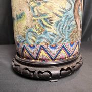 China, Important porcelain scroll vase decorated with cranes and flora, 19th century