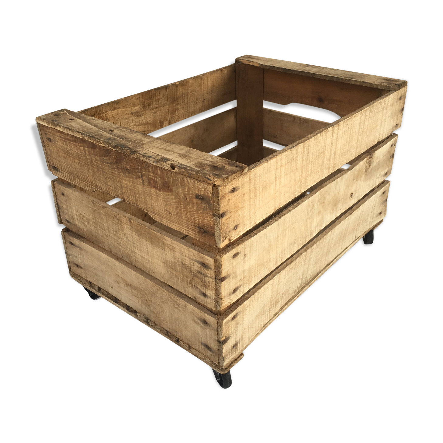 Apples wooden rolling box
