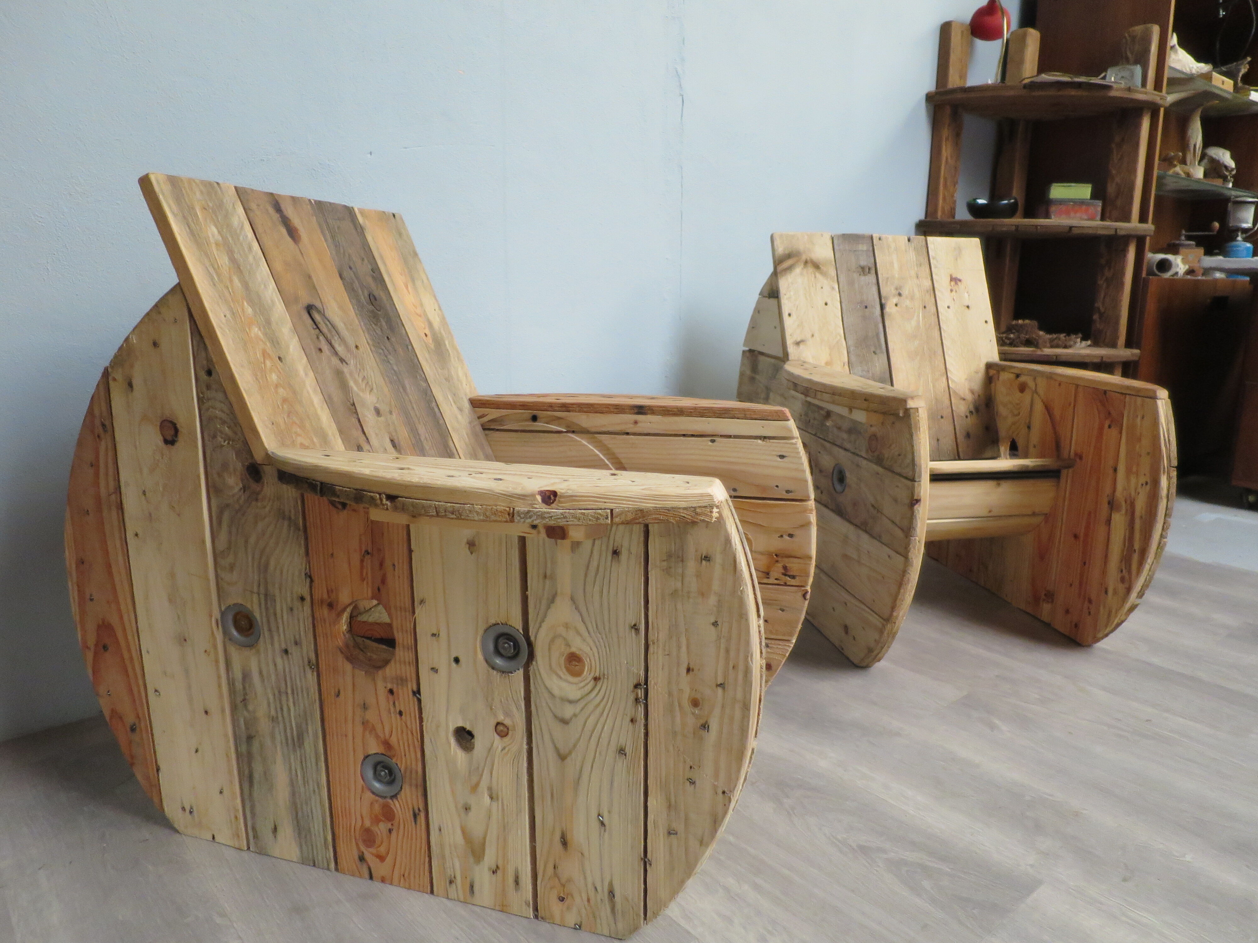 Pair of original touret armchairs