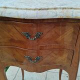 Pair of Louis XV style bedside tables with marble top