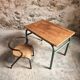 Ensemble bureau et chaise d’écolier vintage – Mobilier scolaire industriel