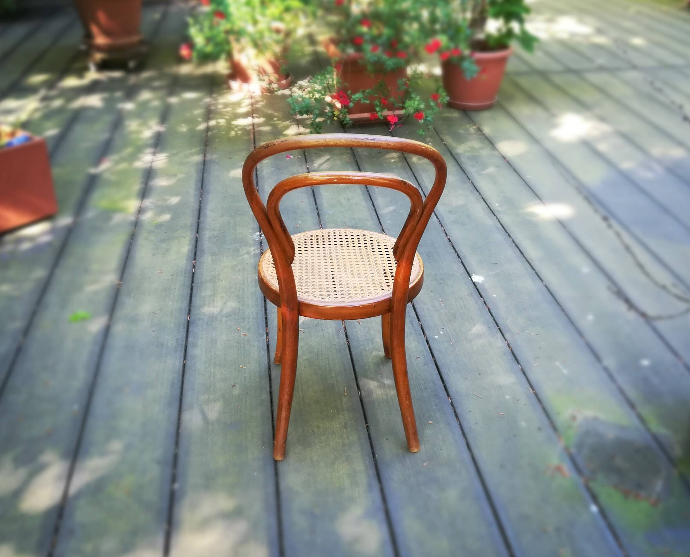 JJ Kohn, caned bistro chair for children, circa 1900