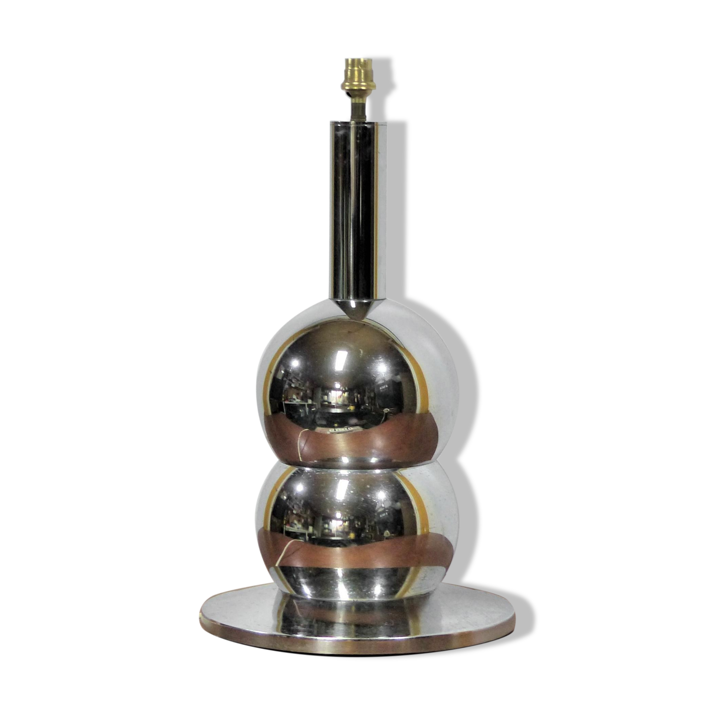Pied de lampe space age chromée 1970