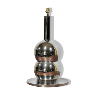 Pied de lampe space age chromée 1970