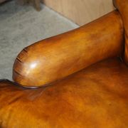 Howard & Son restored leather canapé, width 145 cm