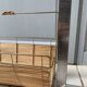 Vintage 1960s magazine rack / newspaper basket, brass & bamboo frame