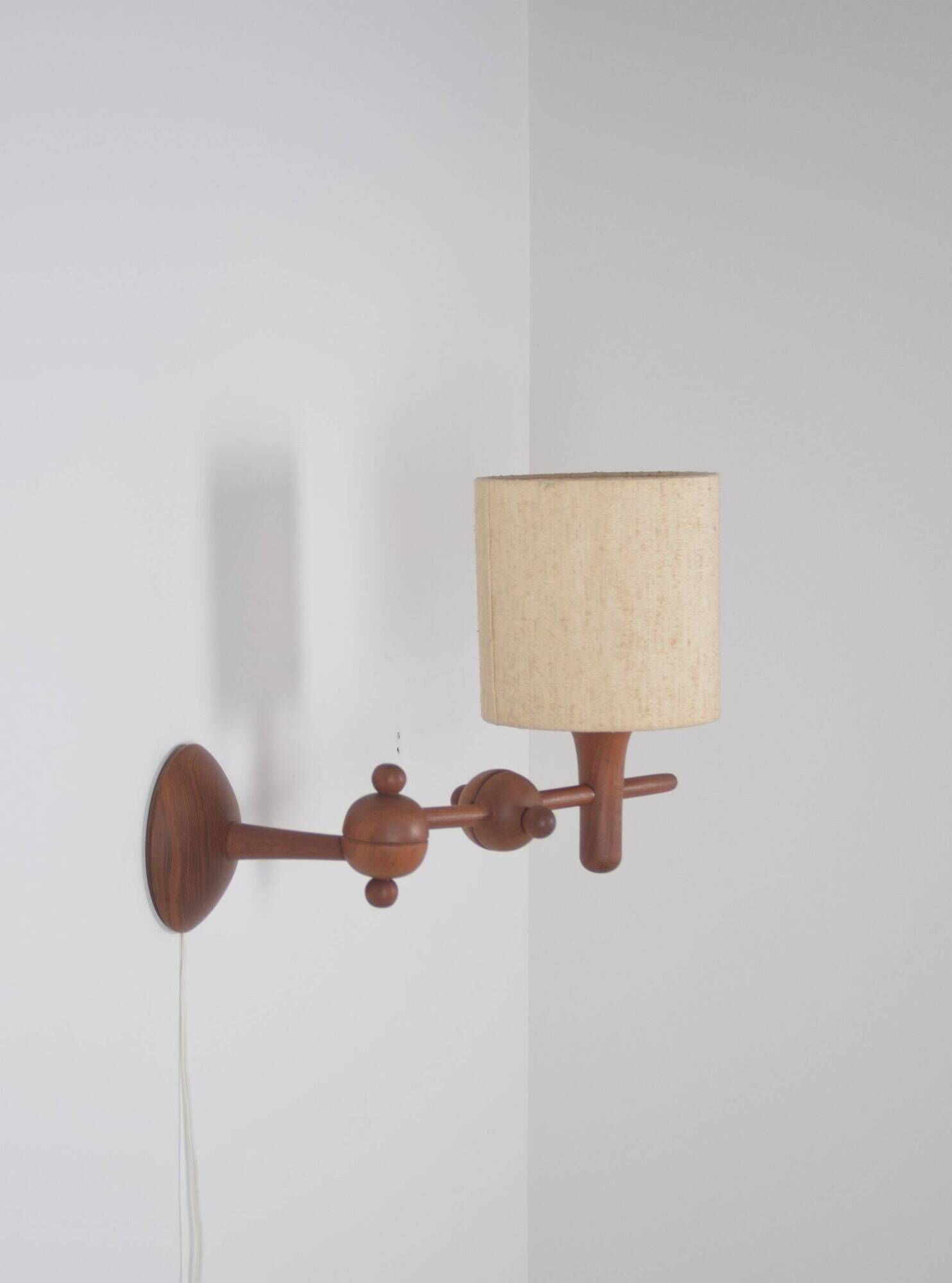 Danish teak wall lamp, 1960s