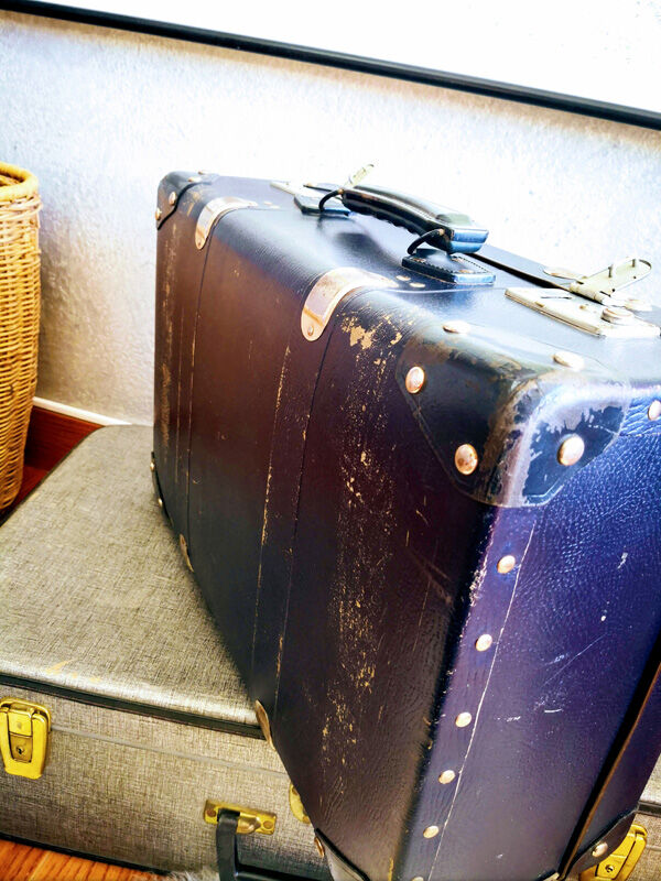 Vintage blue suitcase