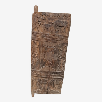 Ancienne porte en bois Sénoufo de Côte d'Ivoire