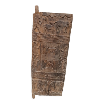 Ancienne porte en bois Sénoufo de Côte d'Ivoire