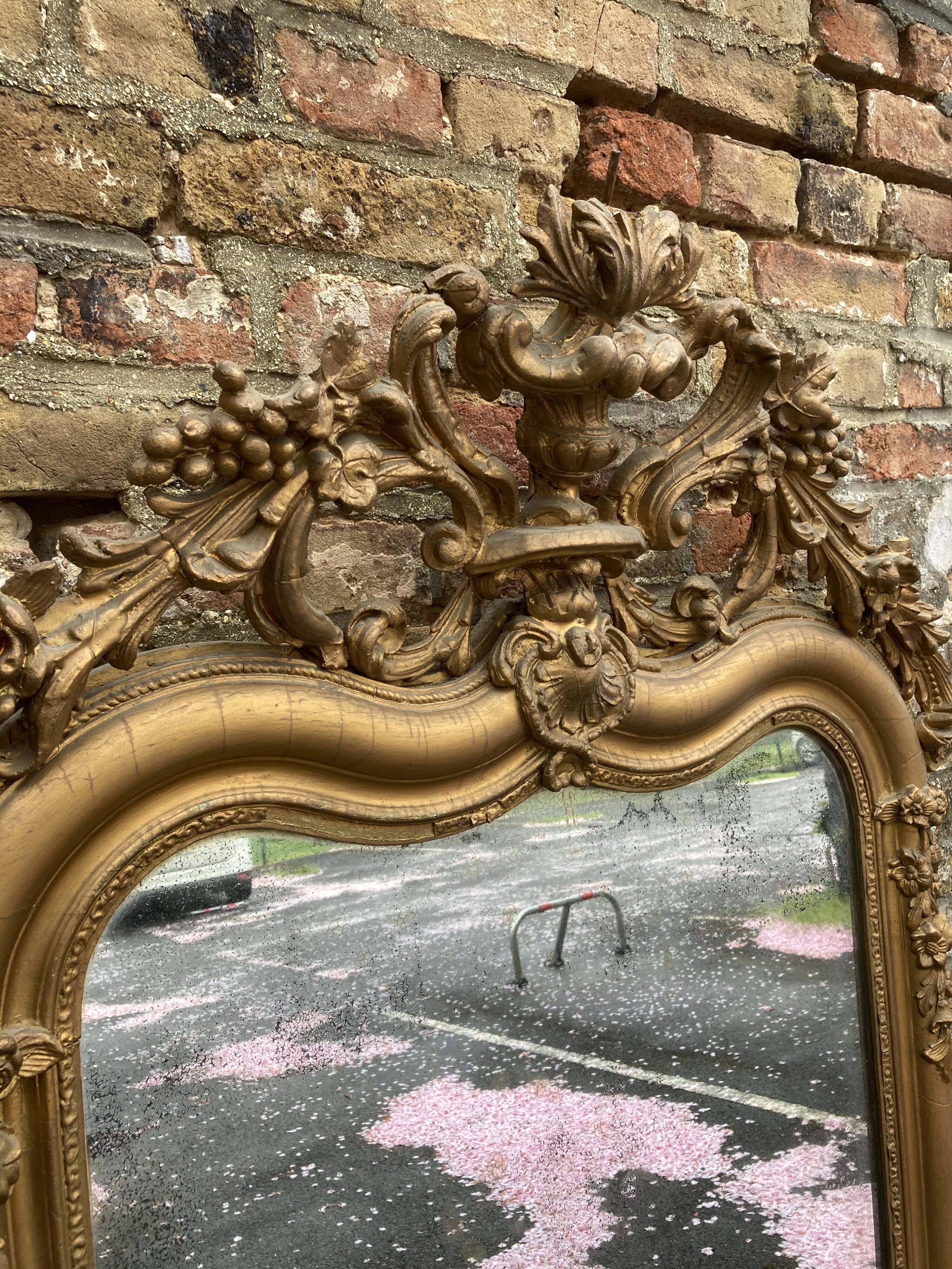 Old mirror rocaille style 178 x 96cm