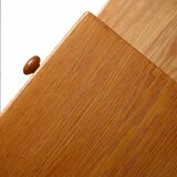 Scandinavian oak bench with drawer