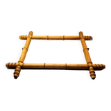Old large frame bamboo mirror year 1900 vintage decoration