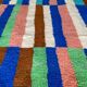 Berber carpet boujad colorful blue majorelle green brown peach