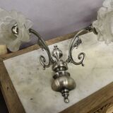 Pair of wall sconces with 2 light arms