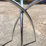Side table, chrome glass tablet 1980s