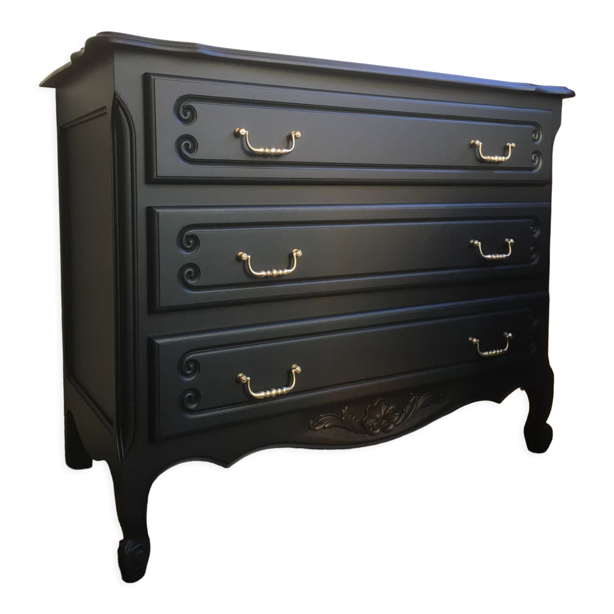 Black restyled vintage chest of drawers