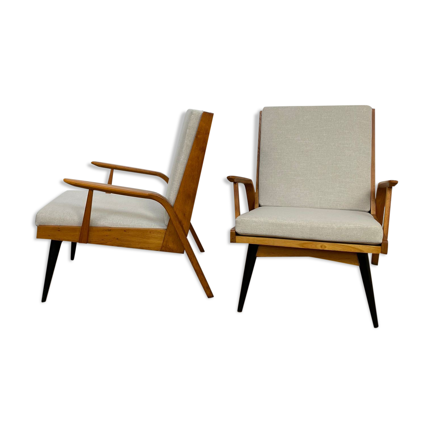 Set of two mid century easy chairs