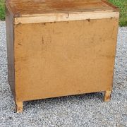 Commode vintage en chêne pieds compas 3 tiroirs des années 50