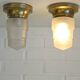 Original Art Deco Brass Sconces Pair of Ceiling Lights Antique  1920 / 1930
