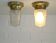 Original Art Deco Brass Sconces Pair of Ceiling Lights Antique  1920 / 1930