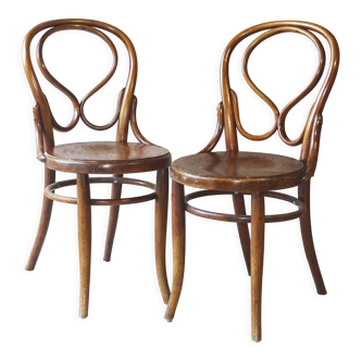 2 chaises bistrot N°20 , vers 1900 assise bois.