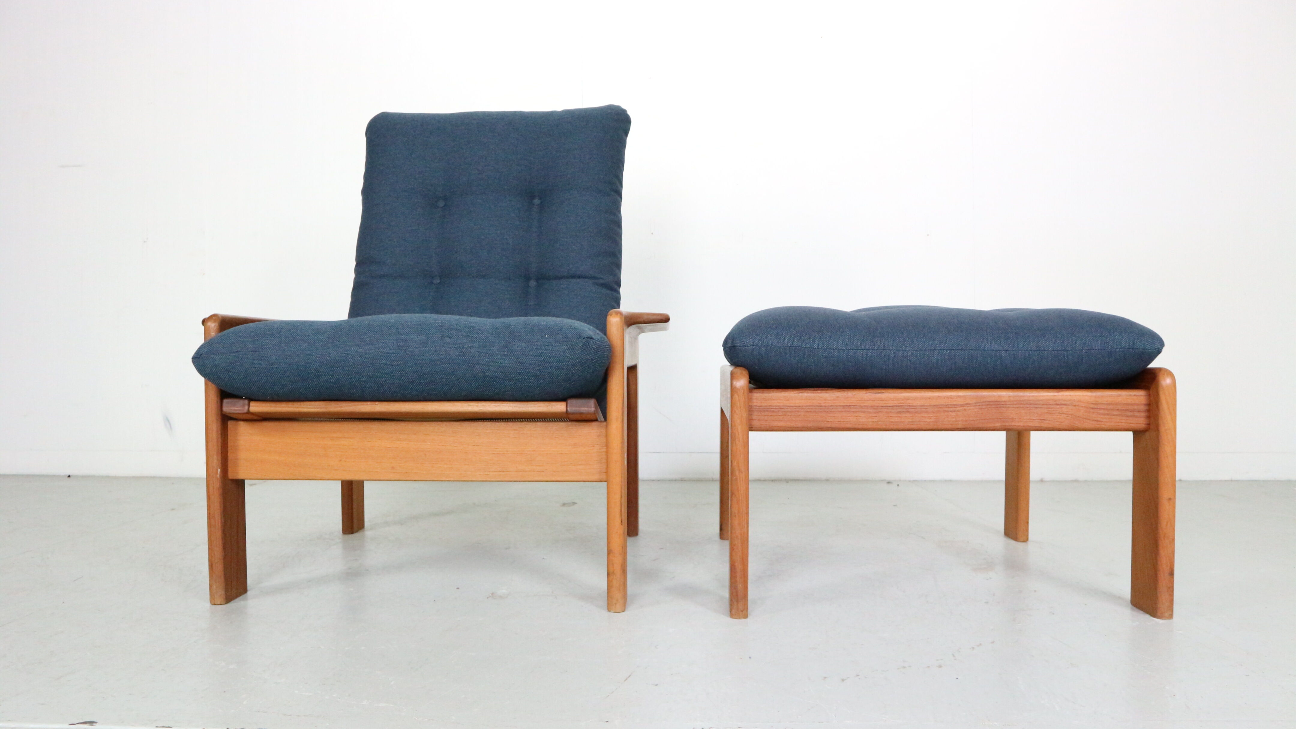 Teak armchair & ottoman by Emc Møbler Denmark mid-century modern