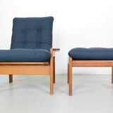 Teak armchair & ottoman by Emc Møbler Denmark mid-century modern