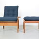 Teak armchair & ottoman by Emc Møbler Denmark mid-century modern