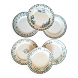 Mismatched antique ironstone earthenware plates