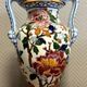 Gien: Important earthenware vase with peony decoration, 20th century