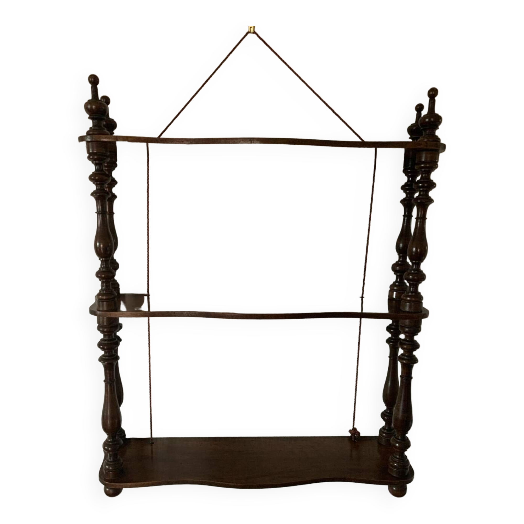 Étagère murale vintage bois tourné