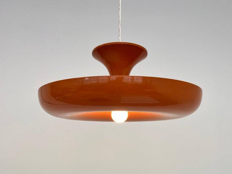 Very rare midcentury orange pendant, Denmark, 1970