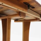 Vintage Danish oval extendable dining table Dyrlund solid teak