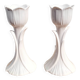 Pair of ceramic tulip candlesticks