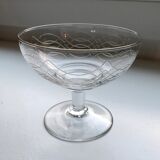 Set of 4 wide glasses of champagne in crystalline 60s