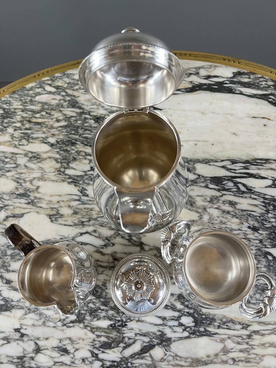 Christofle silver-plated tea and coffee set, Gallia collection