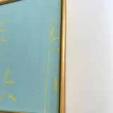 80s screen printing, gilded wood glass frame