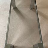 Coffee table design 70s, chrome metal and glass