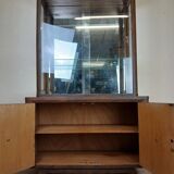 Art Deco period bookcase in lacquered wood with a faux appearance of rust-patinated sheet metal circa 1930-1940
