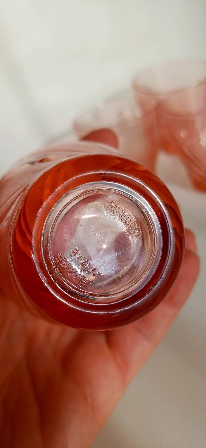 Vintage pink glass