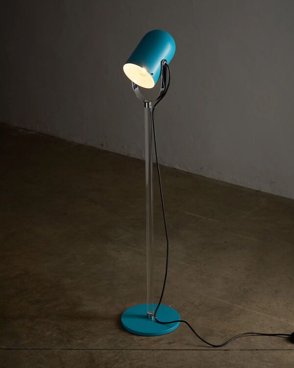 Lampadaire turquoise, fut en plexiglas, par Cosack
